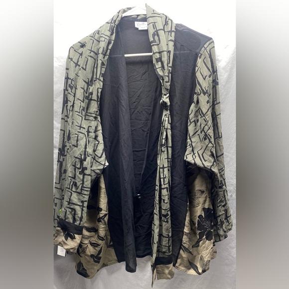 Silk kimono style jacket & scarf NWT sz L - Picture 8 of 8